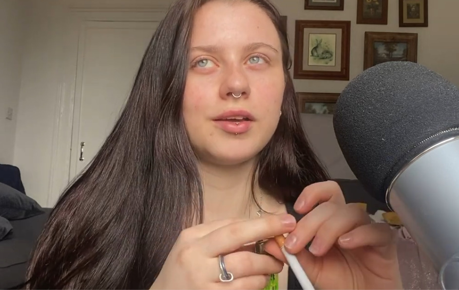 ASMR smoking whilst doing my makeup