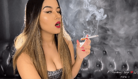 Angie Deep Drags and Power smoking