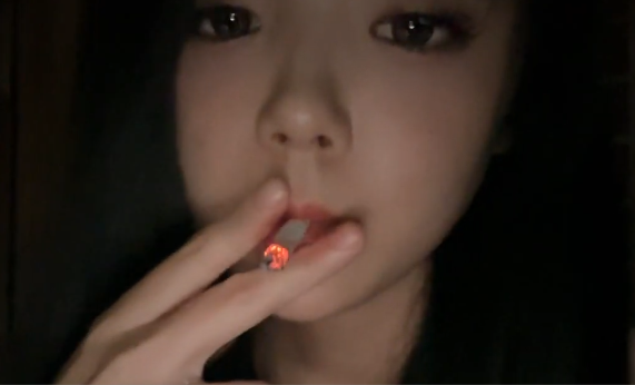 Chilling Smoking asian Girl