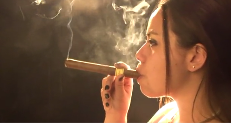 Big Cigar Inhaling Pleasure