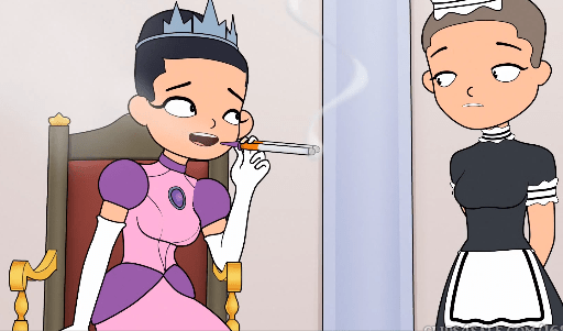 Chain Smoking Princess Smokes Two Cigarettes at Once – Smoking Fetish Cartoon