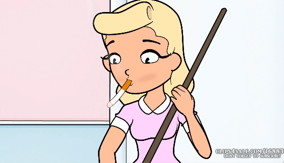 Chainsmoking girl smoking while cleaning – Smoking Fetish Cartoon