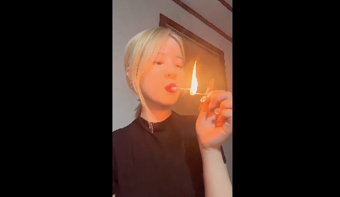 Chinese girl smoking Compilation