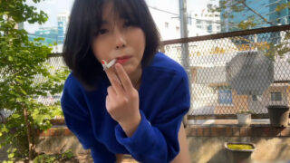 Petite Korean Girl enjoys her Cigarette 6