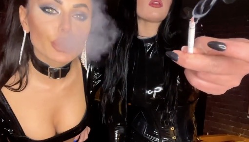 Evil Woman And Lady Lilith Ttake A Break For A Cigarette