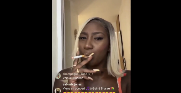 French Singer Aya Nakamura Smoking