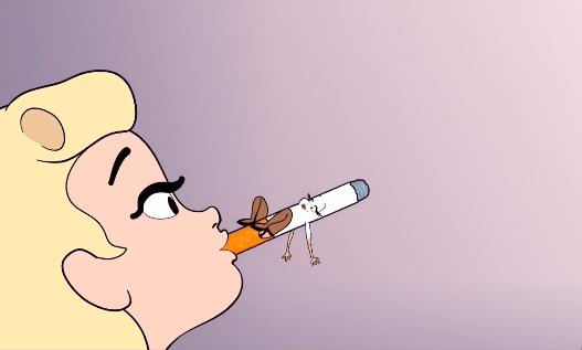 Girl Seduced into Smoking a Cigarette – Smoking Fetish Cartoon