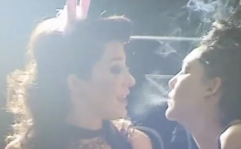 Girl Smoking Kisses