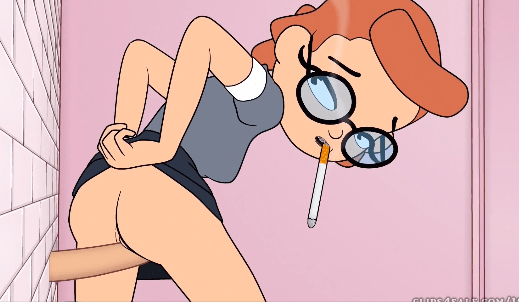Glory Hole Girl Smoking Fetish in Bathroom – Smoking Fetish Cartoon