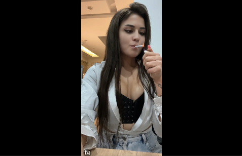 Hot Turkish girl Smoking on Instagram live #1