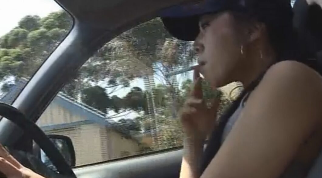 Katie Driving and Smoking