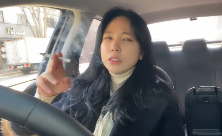 Korean Smoking in her car 2