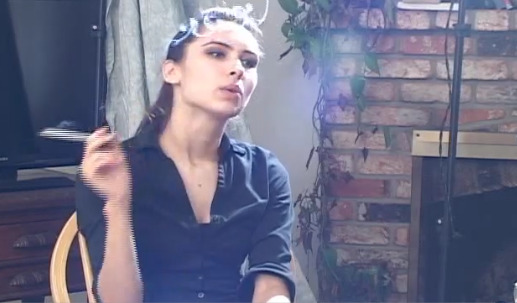 Lovely Russian girl Chain smoking Multiples Cigarettes