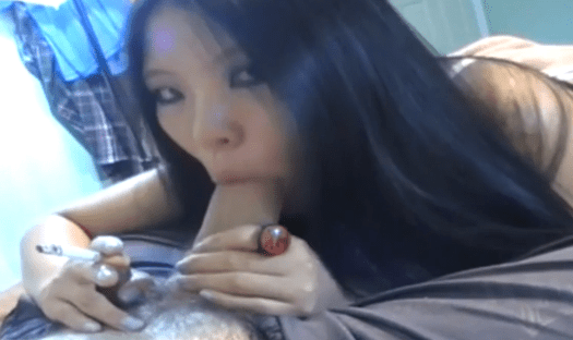 Naughty Asian Girl Gives The Best Smoking Blowjob