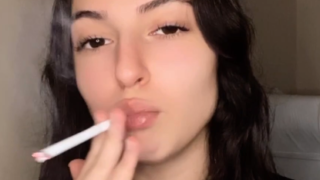 Cute Turkish Girl Smoking on Instagram Live
