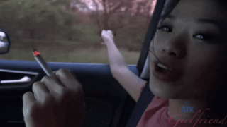 On vacation with pornstar Vina Sky hanging at the beach and playing with her pussy in the car