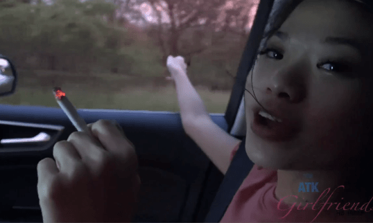 On vacation with pornstar Vina Sky hanging at the beach and playing with her pussy in the car