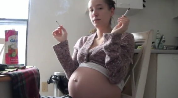 She’s pregnant so it’s time to smoke for two