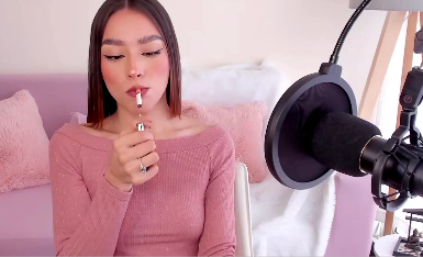 Pretty brunette smoking a cigarette