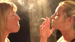QuebecSmoking – Two Blonde Smoking Kissing
