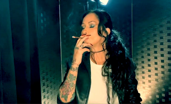 Smoking in leather jacket ASMR