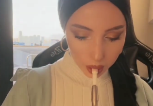 Pretty turkish hijab hot smoker girl Smokes Shisha