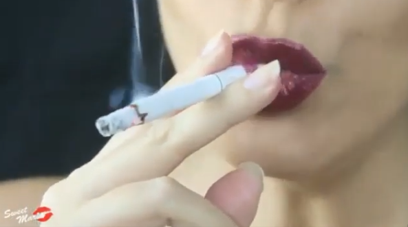 Sweet Maria Smoking fetish closeup Smoking lips