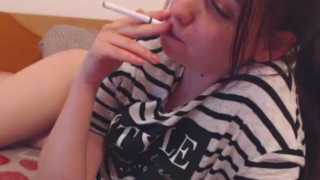 Teen Fuck Deep and drags cigarettes