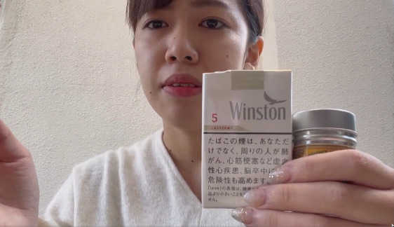 Trying marlboro light for the first time – Korean Girl