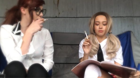 Teacher encouraging Student to Smoke Cigarettes