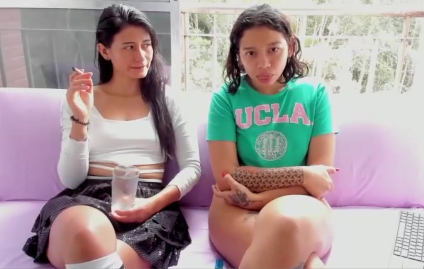 Two babes Smoking together