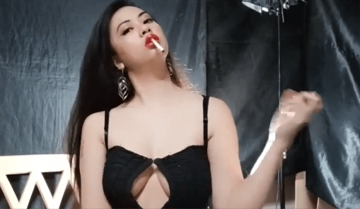 Asian Sexy Smoking Model