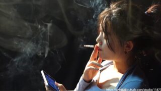Chinese Girl Chainsmoking