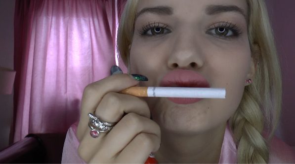 Feeding her Lungs and Smoking a Naughty Cigarette