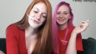 Lesbians smoking on cam