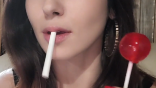 lollipop and cleavage – Real Smoking Girl