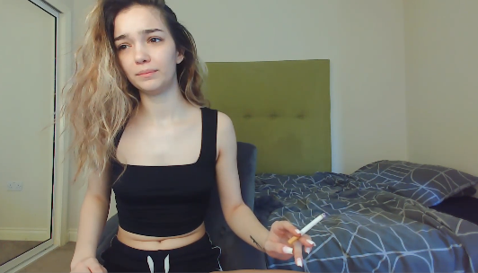 Cute sassyt33n Corck Marlboro Red Smoking