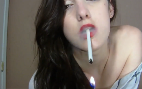 Smoking fetish Goddess multiples cigs
